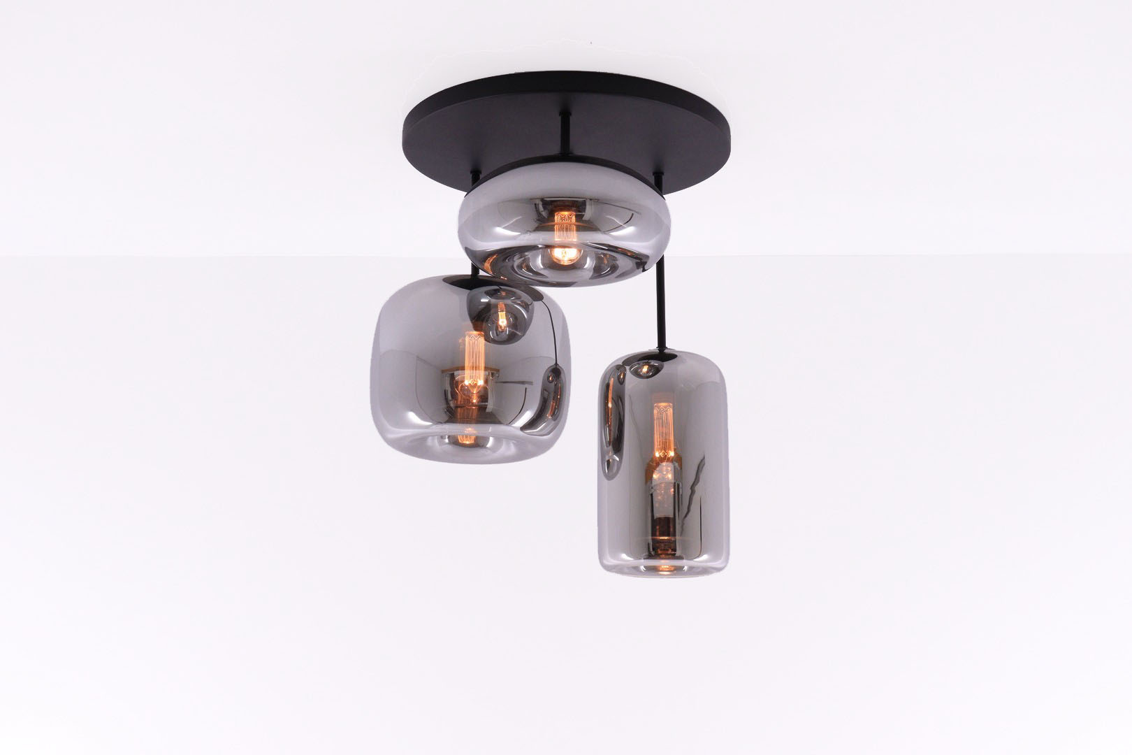 Plafondlamp 3 glazen - smoke rookglas - EEF Folded 42560englasLK Plafondlamp 3 glazen - smoke rookglas - EEF Folded 42560englasLK