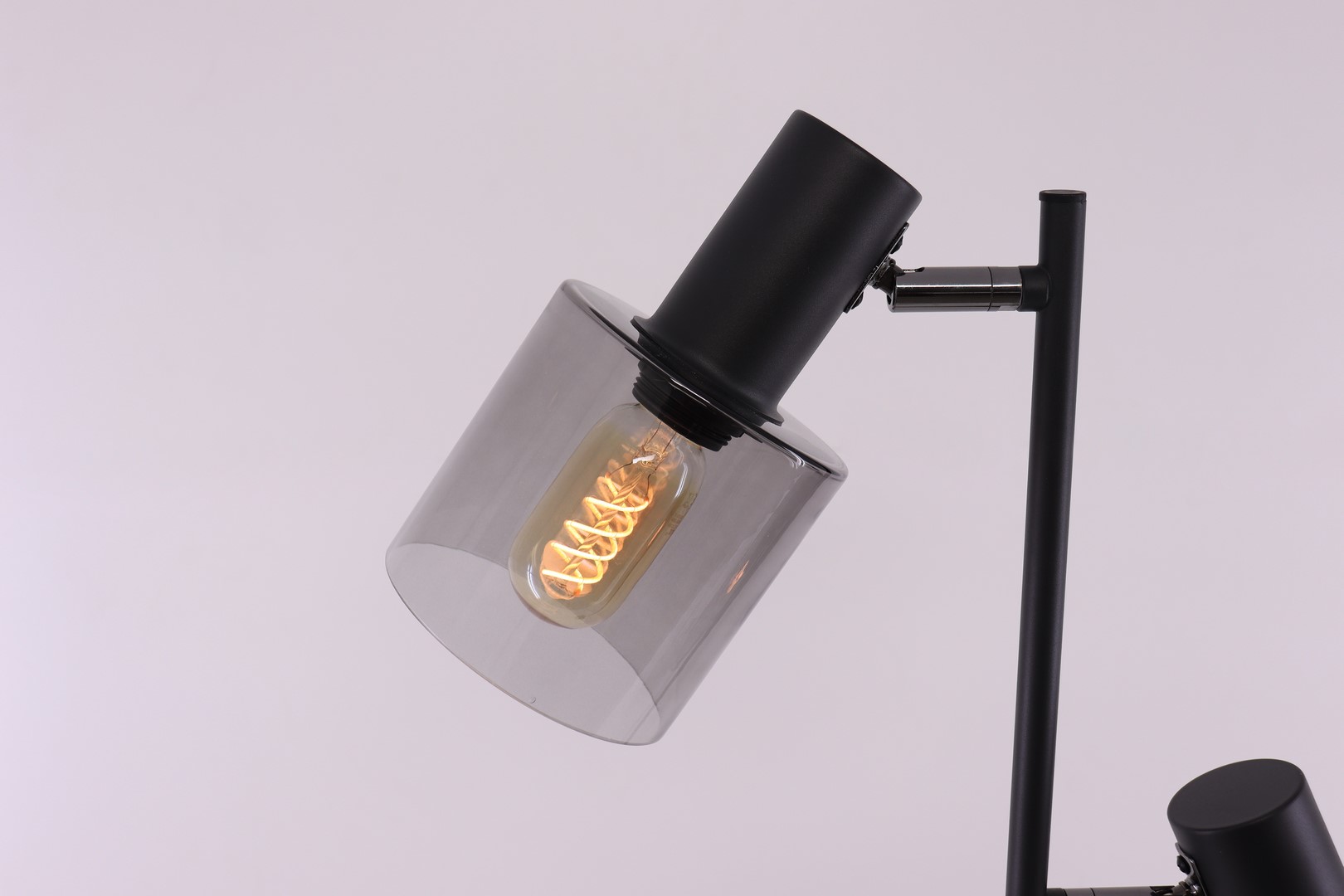 Vloerlamp 2lichts | mat zwart met rookglas 43764 Vloerlamp 2lichts | mat zwart met rookglas 43764