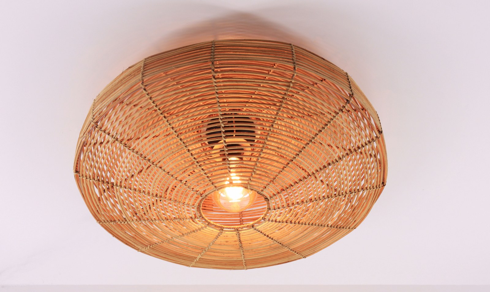 Rotan plafondlamp naturel dia 60cm