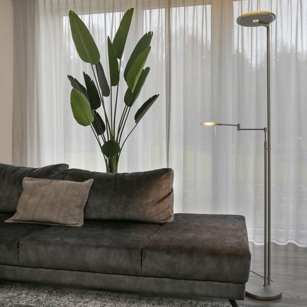 Vloerlamp met leesarm staal Turound 2663ST Vloerlamp met leesarm staal Turound 2663ST