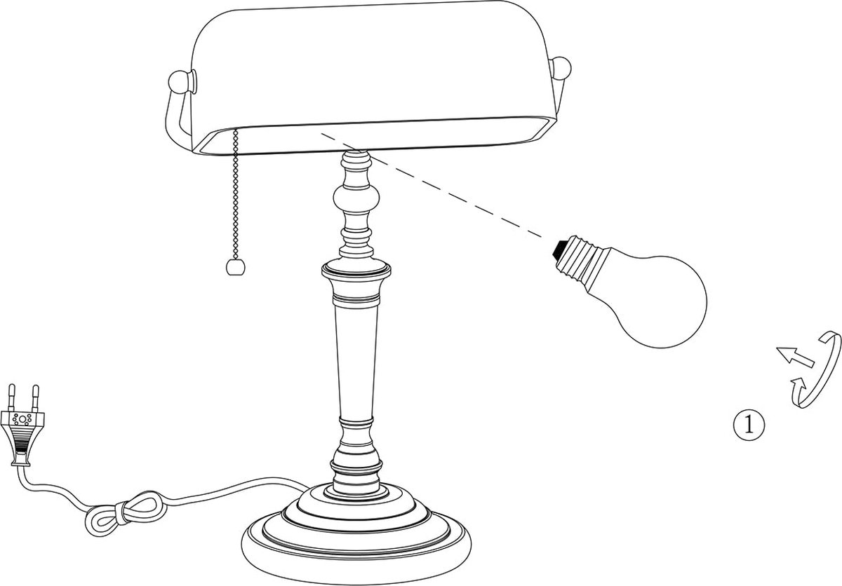 Bureaulamp bankierslamp - klassiek brons- wit opaal glas - notarislamp 42846 Bureaulamp bankierslamp - klassiek brons- wit opaal glas - notarislamp 42846