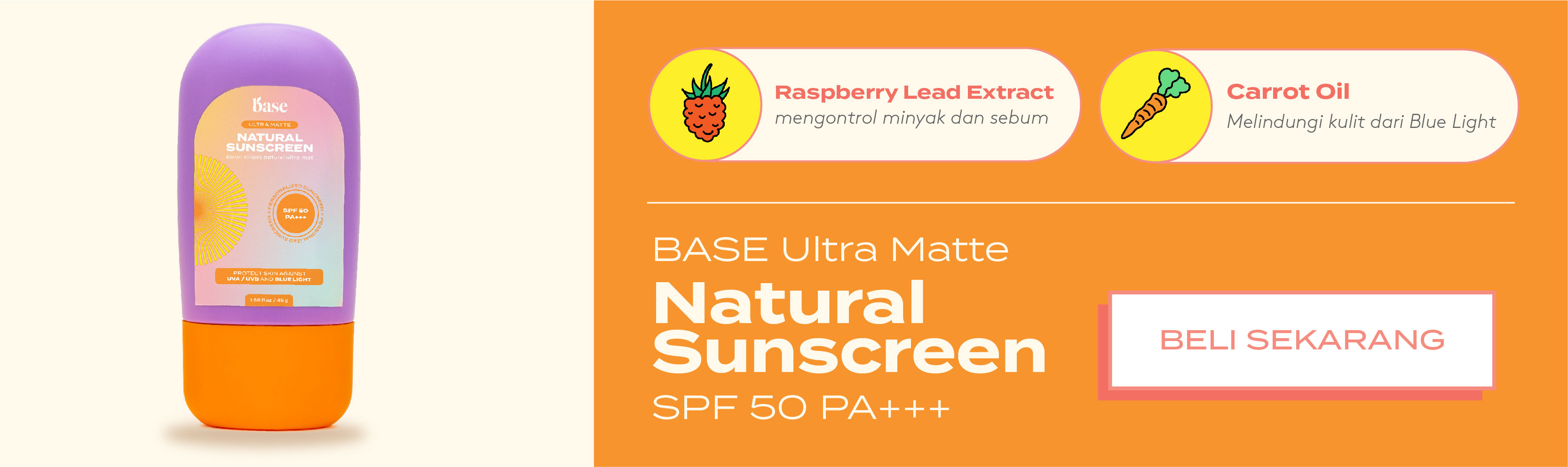 base ultra matte natural sunscreen spf 50 pa+++