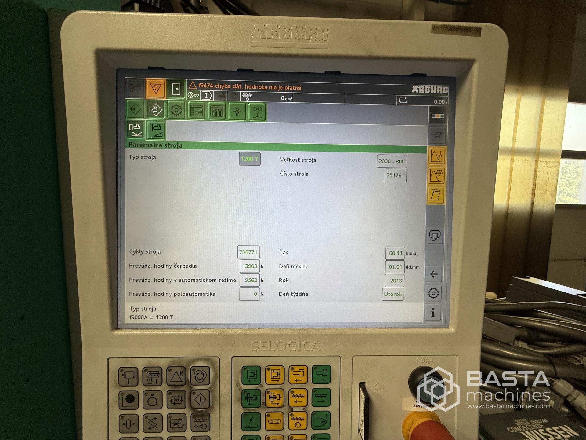 Arburg 1200T 2000-800 (vertical, rotary table,working hours: 9.562)