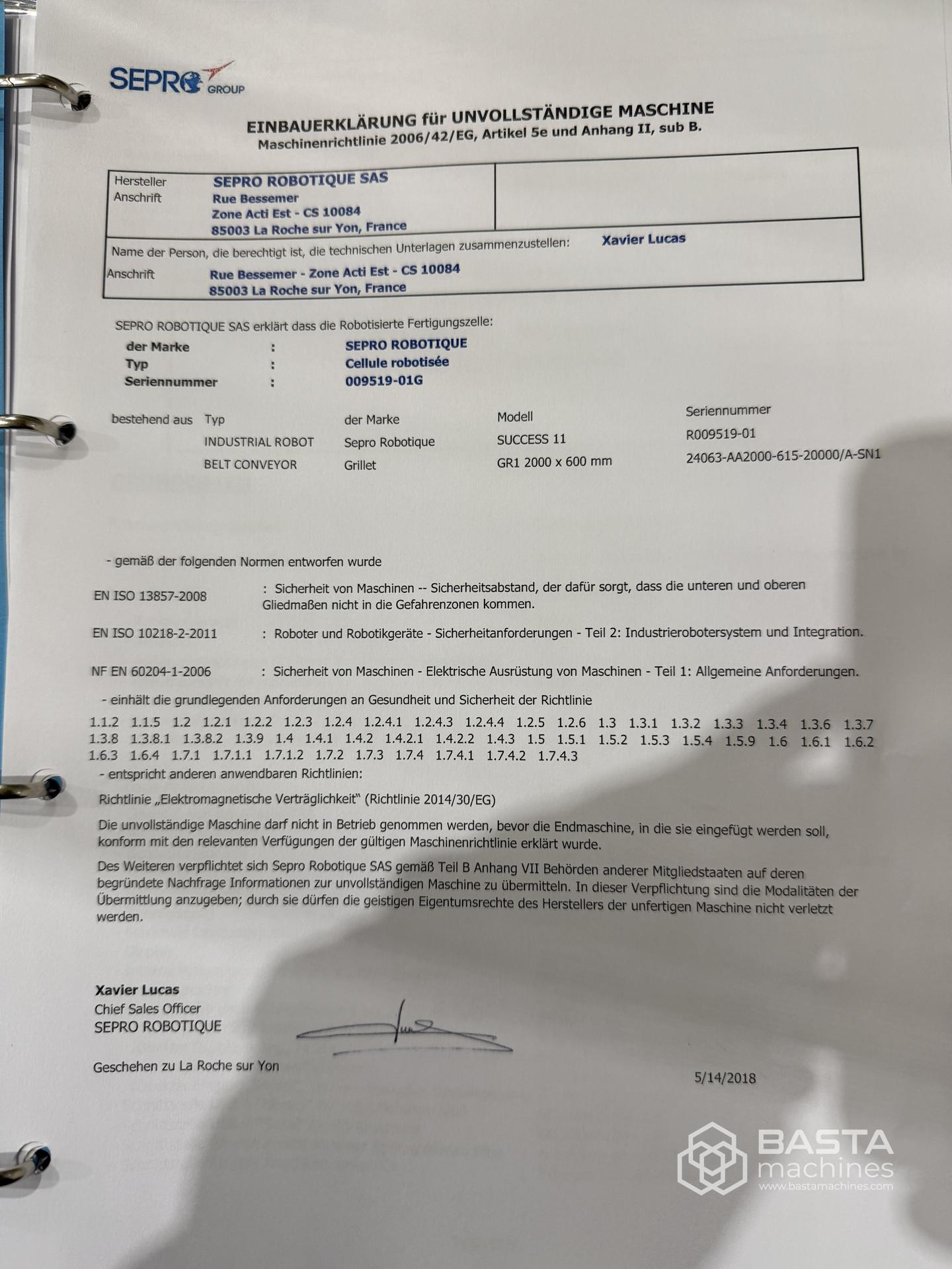 SEPRO Success 11C (2023) Linear cartesian robot , 1500mm