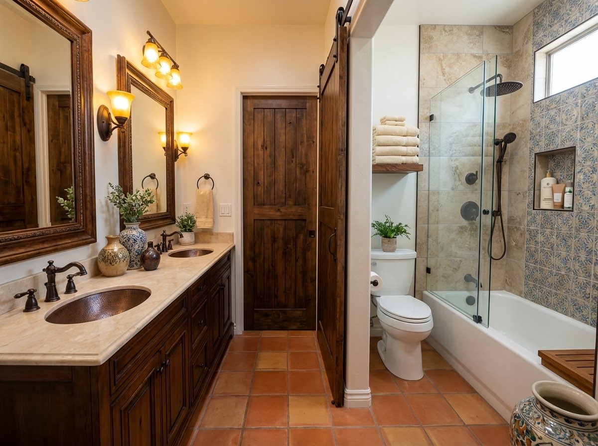 Bright bathroom makeover with white subway tile and chrome fixtures