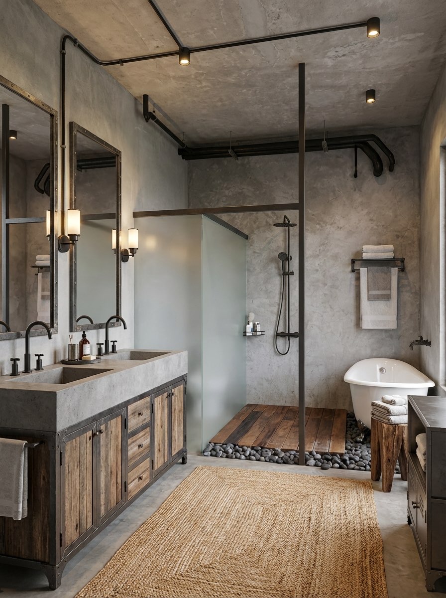 Before and after bathroom renovation with upgraded countertops - AI tool