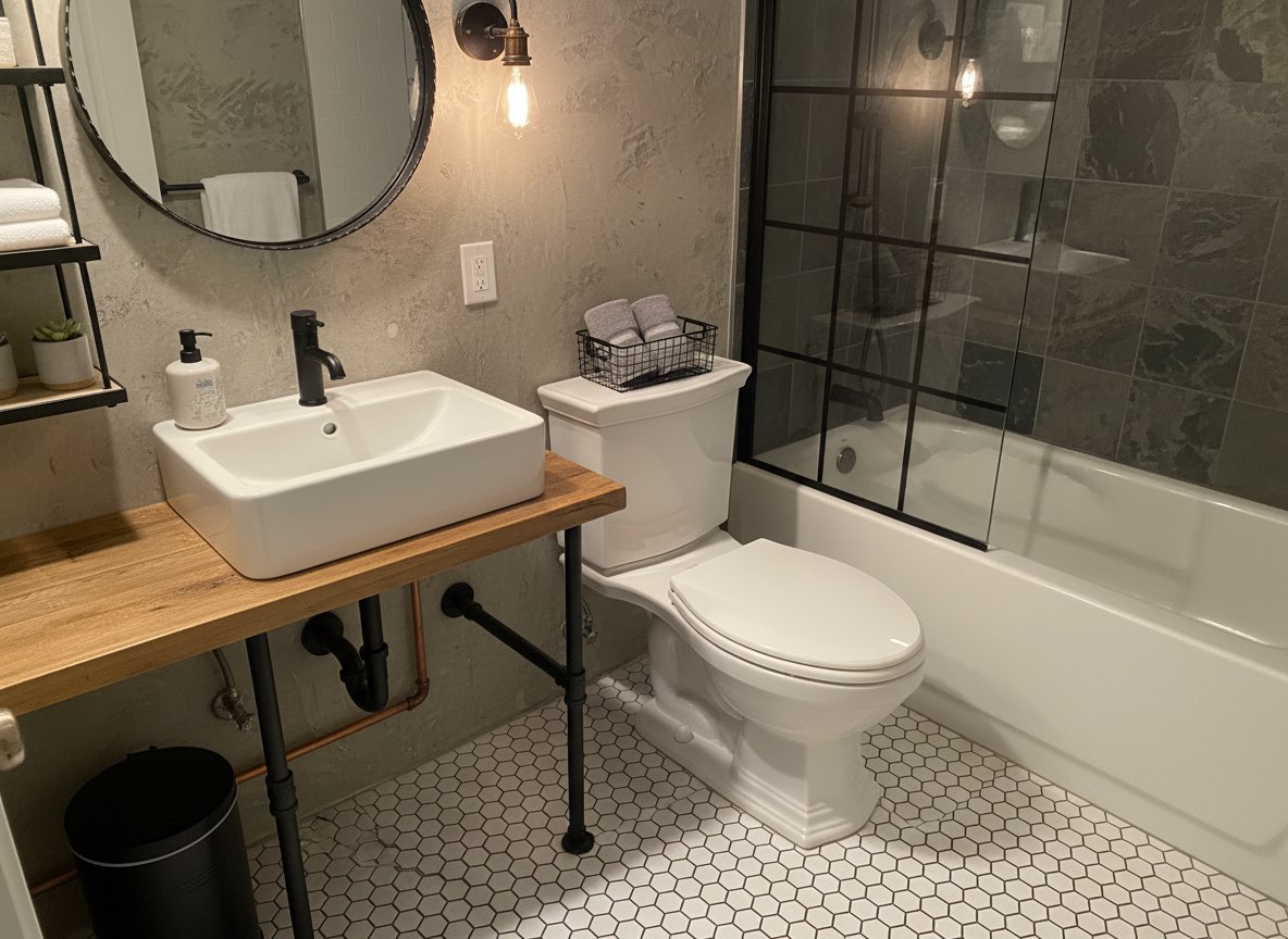 Bright bathroom makeover with white subway tile and chrome fixtures