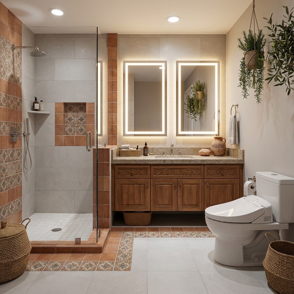 Small bathroom makeover with updated fixtures - bathroom redesign idea