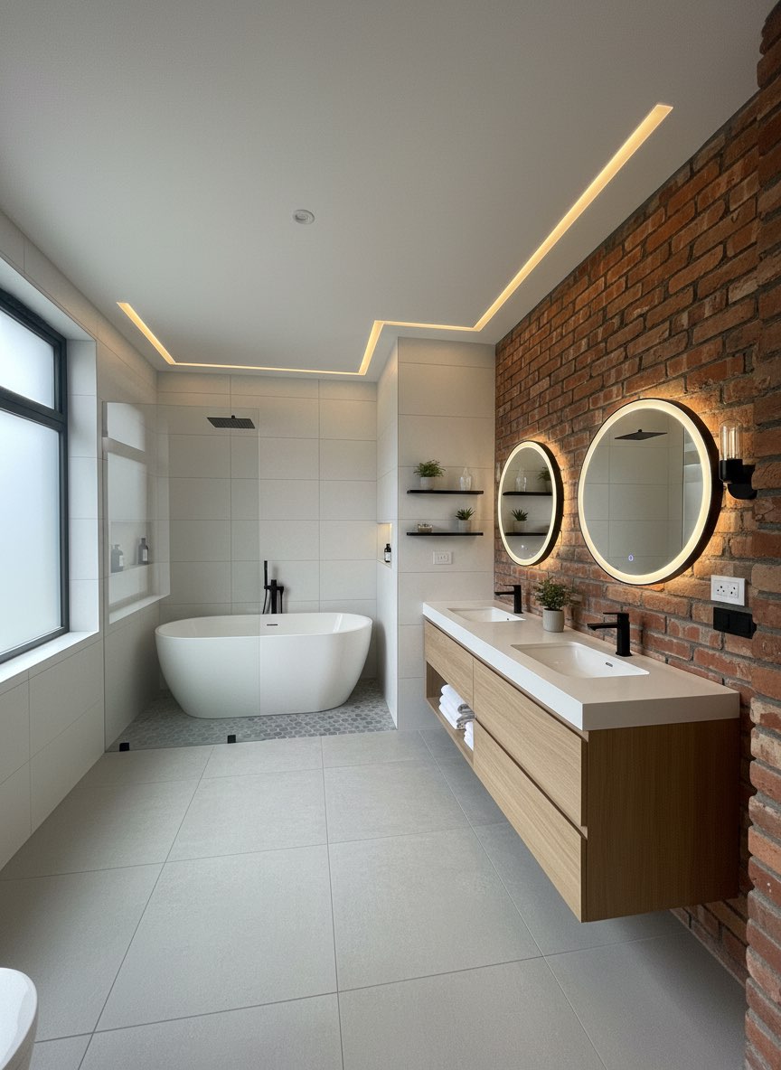 Before and after bathroom renovation with upgraded countertops - AI tool