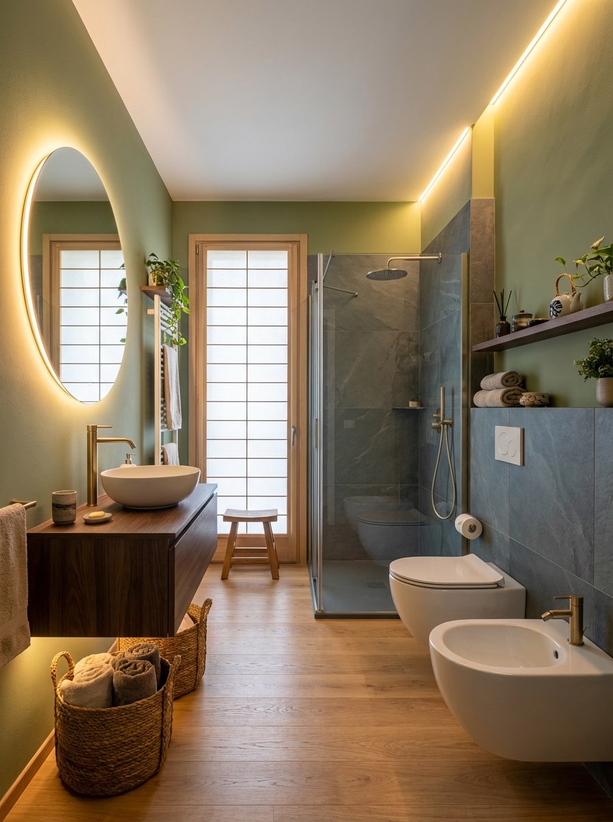 Bright bathroom makeover with white subway tile and chrome fixtures