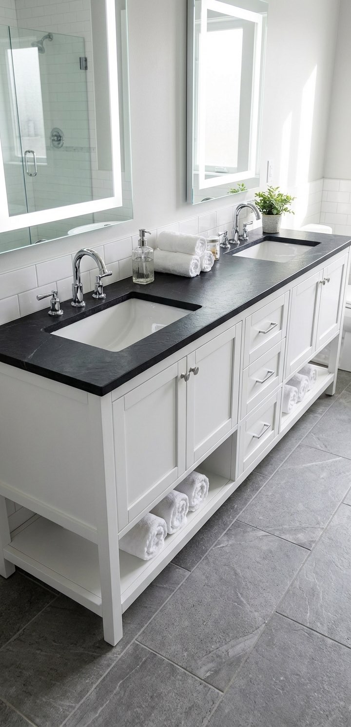 Farmhouse bathroom renovation with vessel sink and barn door - AI redesign