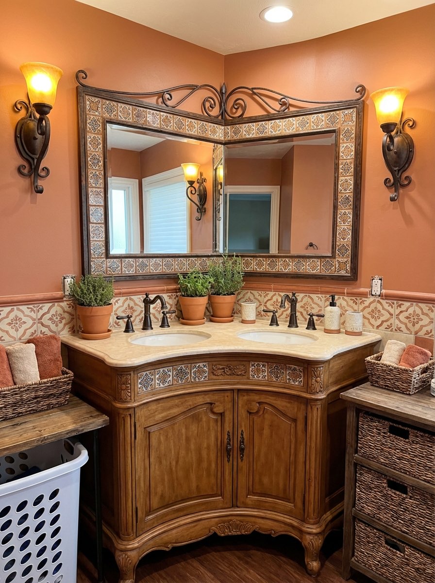 Before and after bathroom renovation with upgraded countertops - AI tool