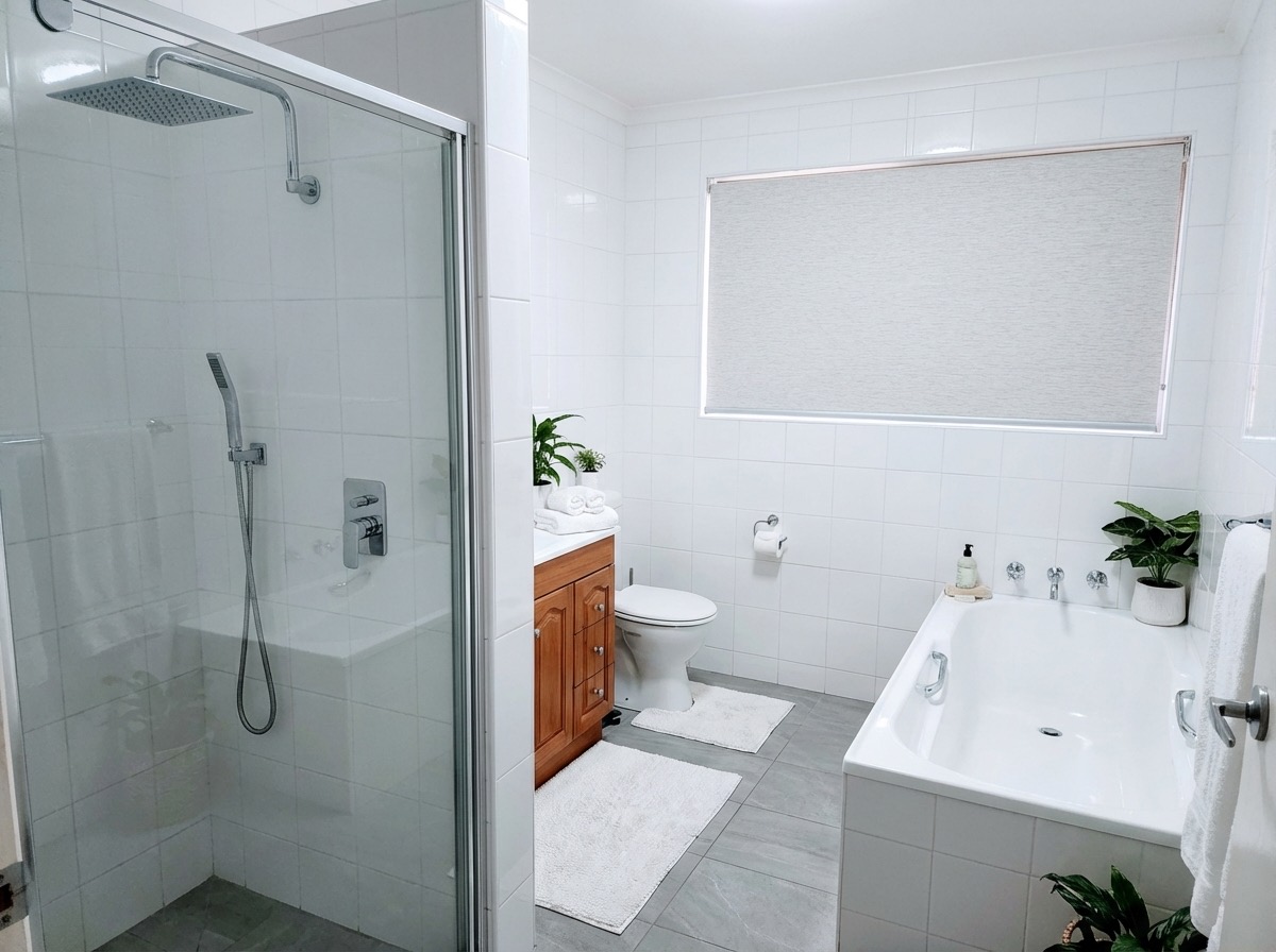 Small bathroom makeover with updated fixtures - bathroom redesign idea