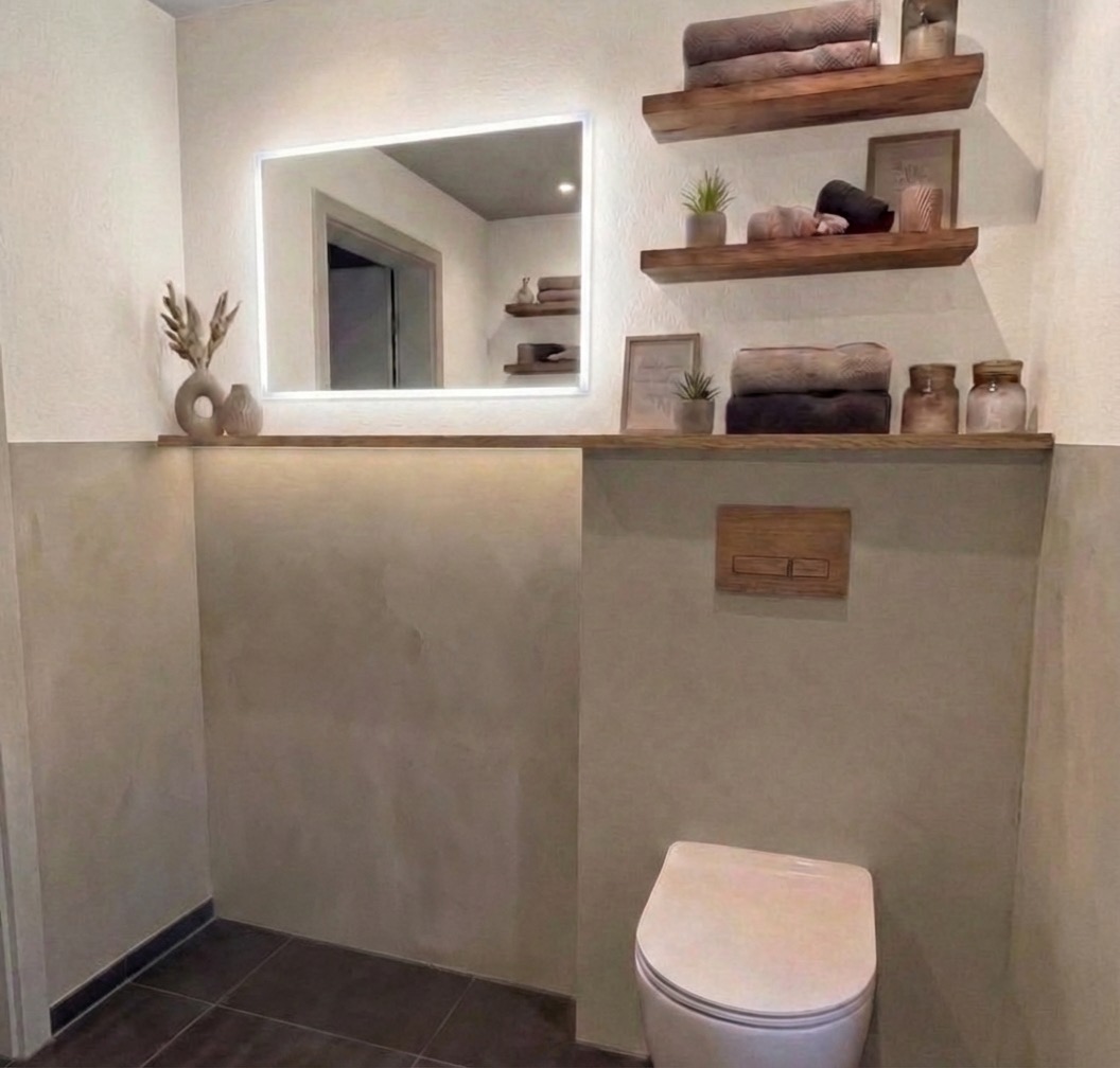 Transitional bathroom renovation with shaker cabinets and quartz counters