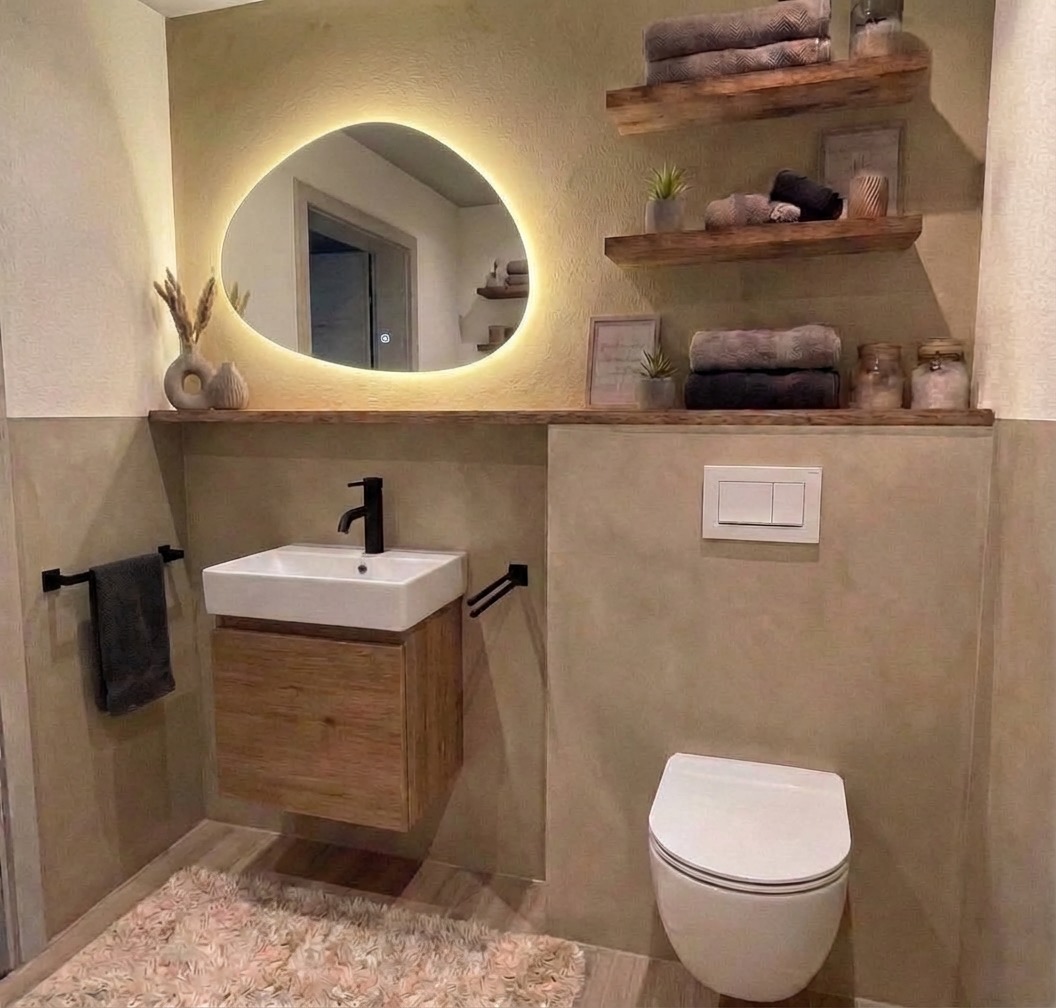 Complete bathroom redesign with freestanding tub and new vanity - AI remodel