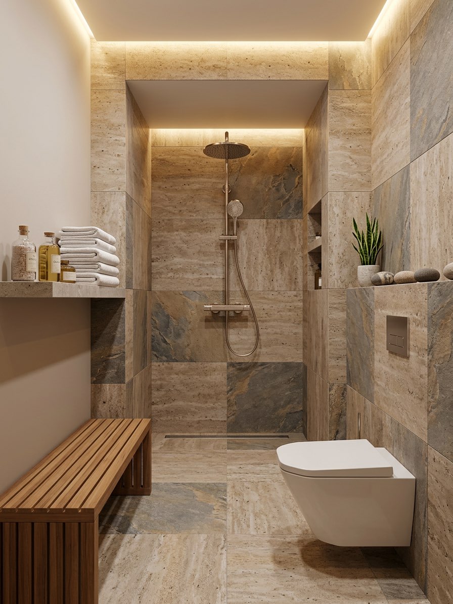 Before and after bathroom renovation with upgraded countertops - AI tool