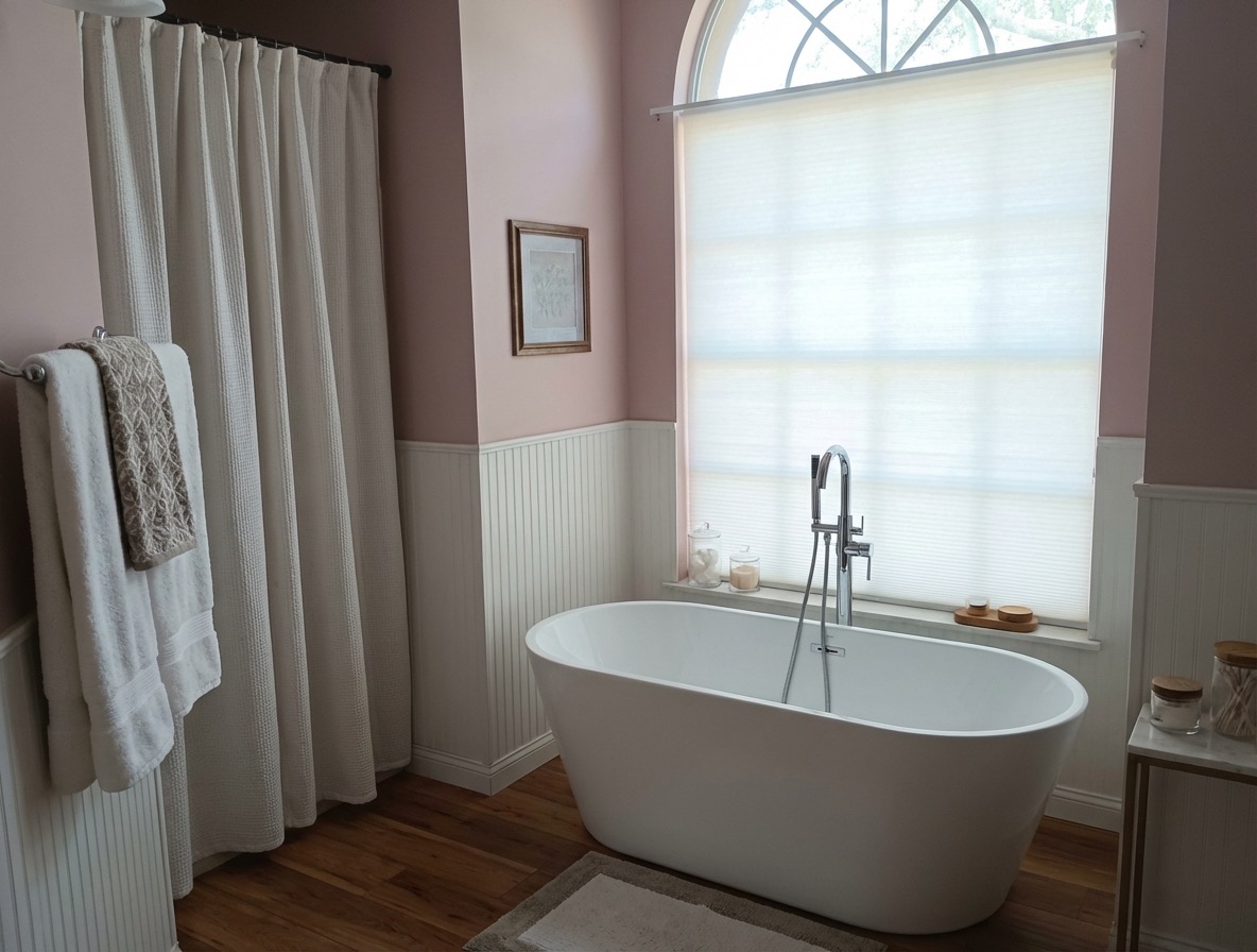 Contemporary bathroom renovation with glass shower enclosure - AI design