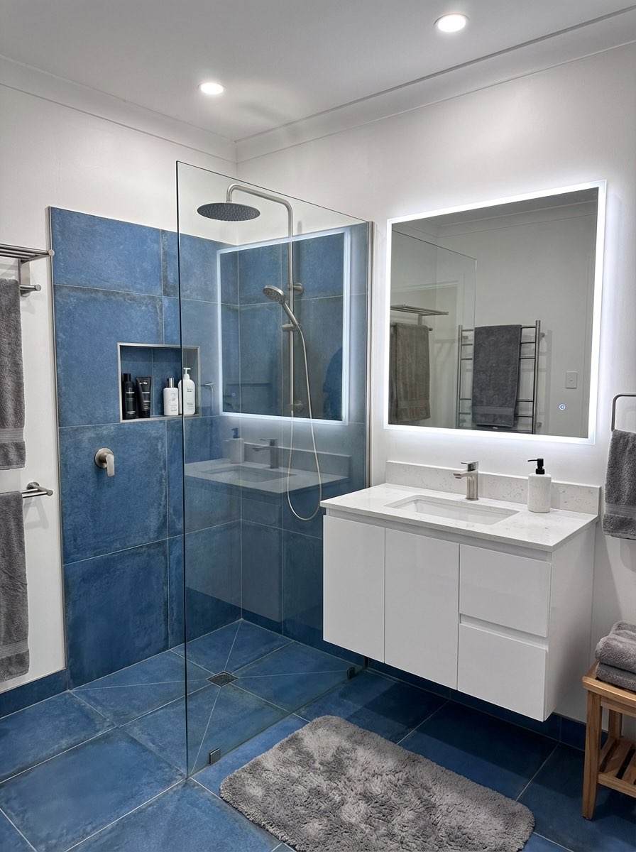 Small bathroom makeover with updated fixtures - bathroom redesign idea