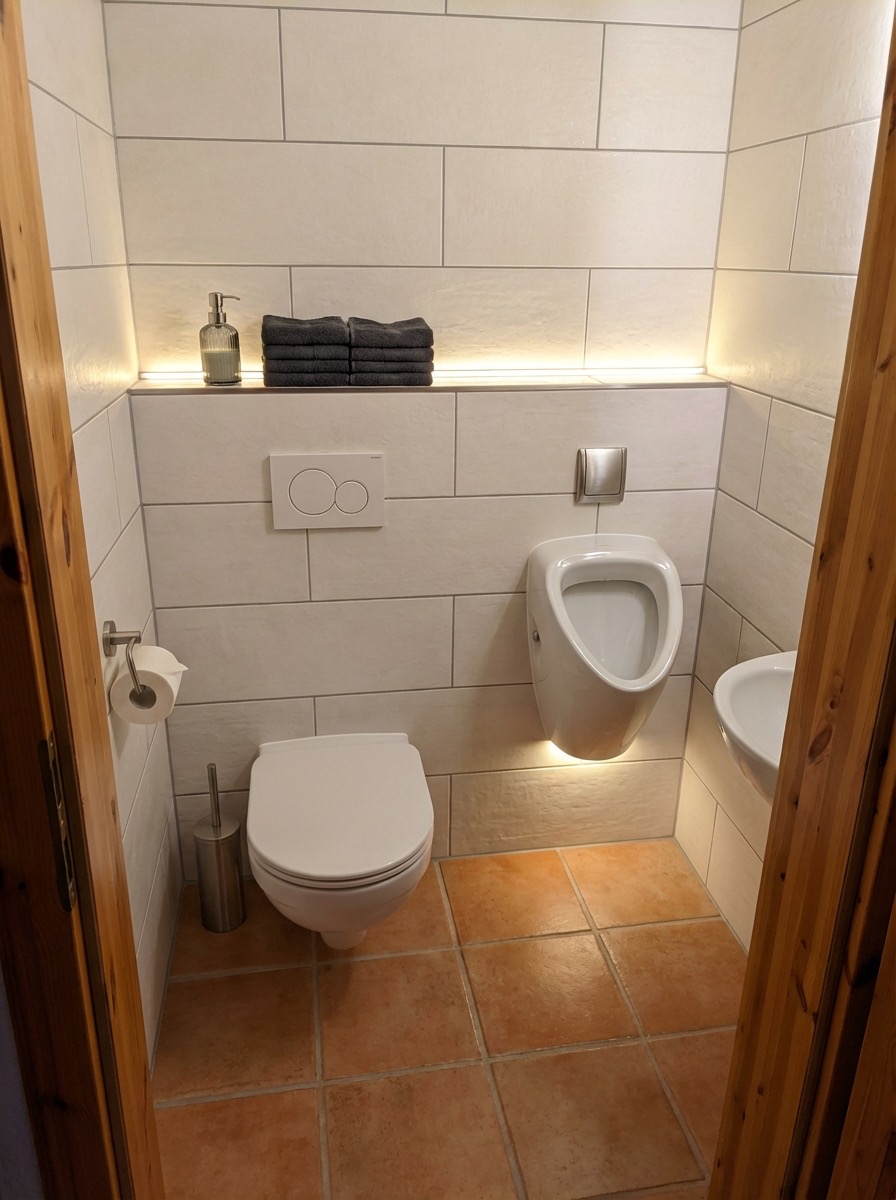 Farmhouse bathroom renovation with vessel sink and barn door - AI redesign