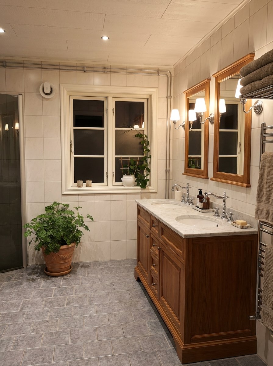 Small bathroom makeover with updated fixtures - bathroom redesign idea
