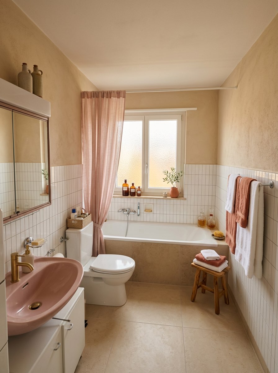 Contemporary bathroom renovation with glass shower enclosure - AI design