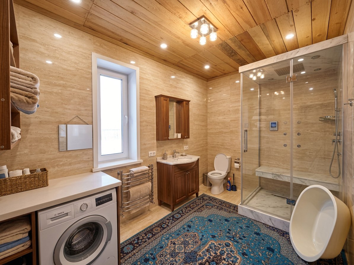 Before and after bathroom renovation with upgraded countertops - AI tool