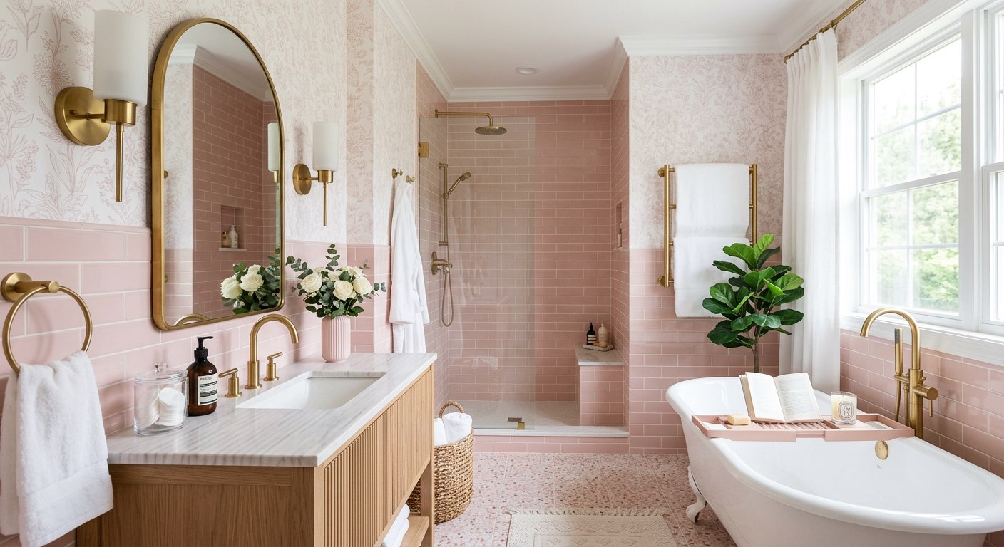 Scandinavian dream bathroom with light wood and clean minimalist lines