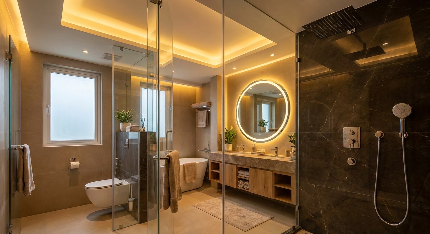 Romantic bathroom concept with clawfoot tub and vintage fixtures