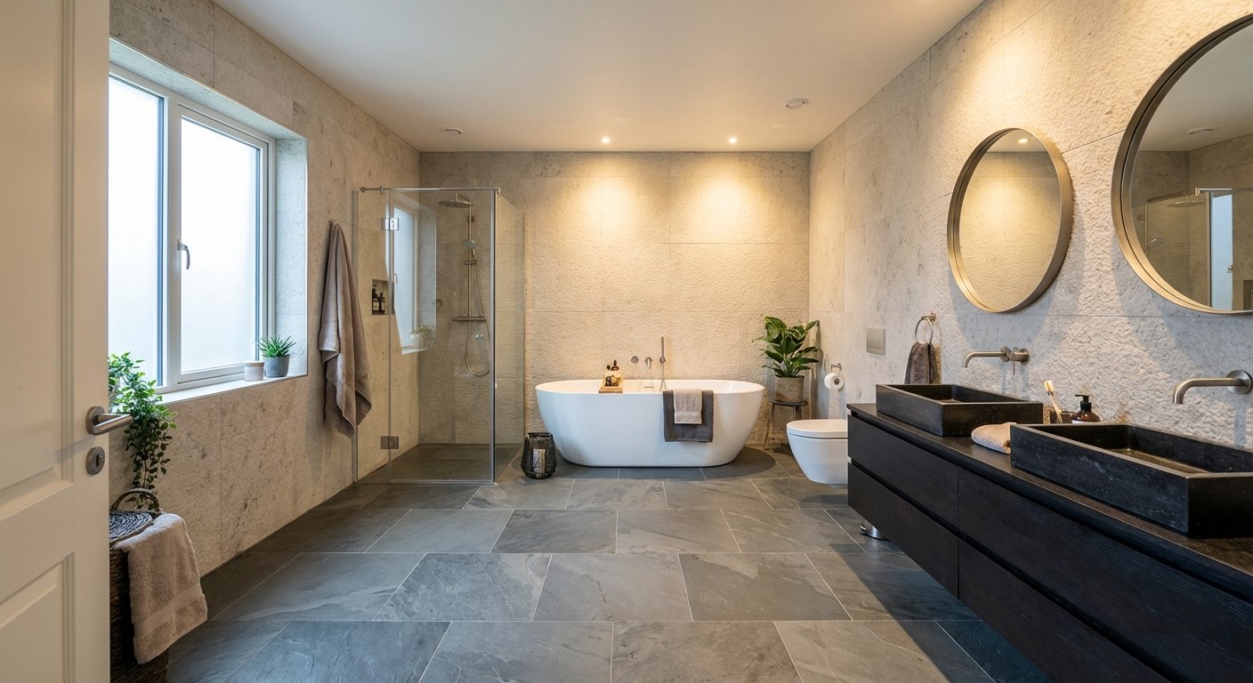 Romantic bathroom concept with clawfoot tub and vintage fixtures