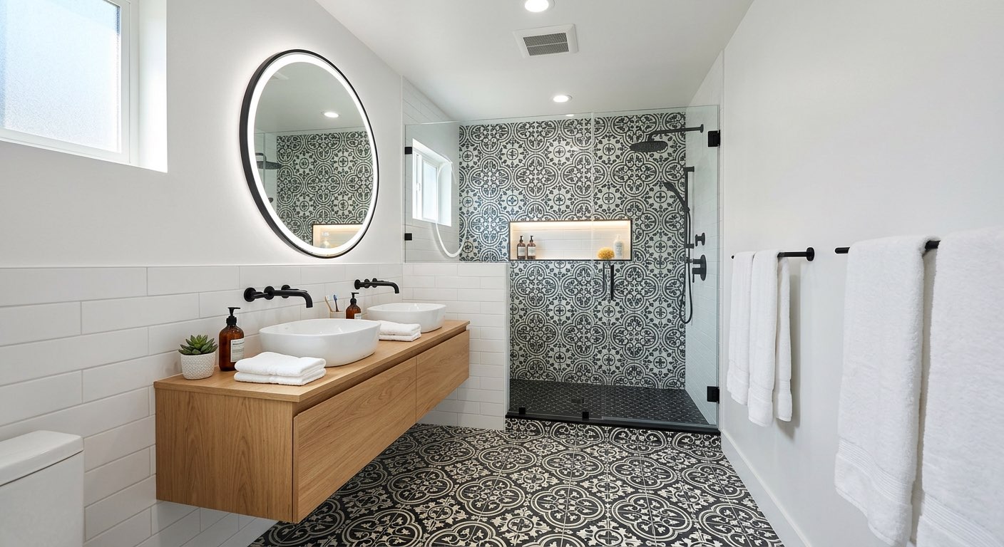 Romantic bathroom concept with clawfoot tub and vintage fixtures