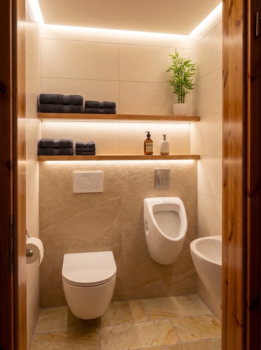 Basket-weave pattern bathroom floor replacement - classic design idea