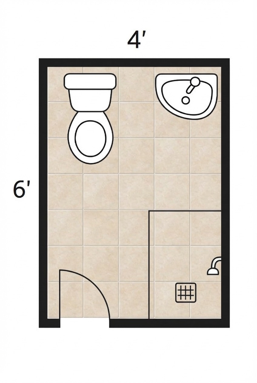 Penny round mosaic bathroom floor replacement with contrasting grout