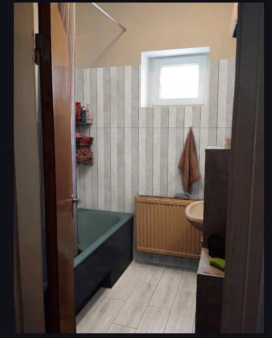 Accent wall bathroom redesign with mosaic tile