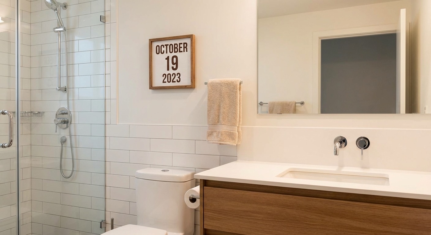 Outdated vanity replaced with contemporary vessel sink design - AI generated