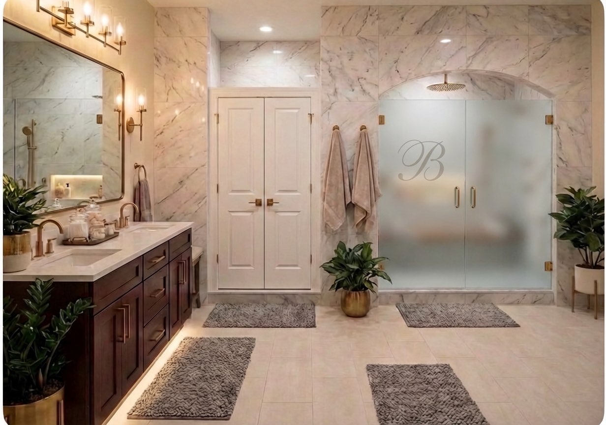 Old bathtub replaced with frameless glass walk-in shower - AI tool