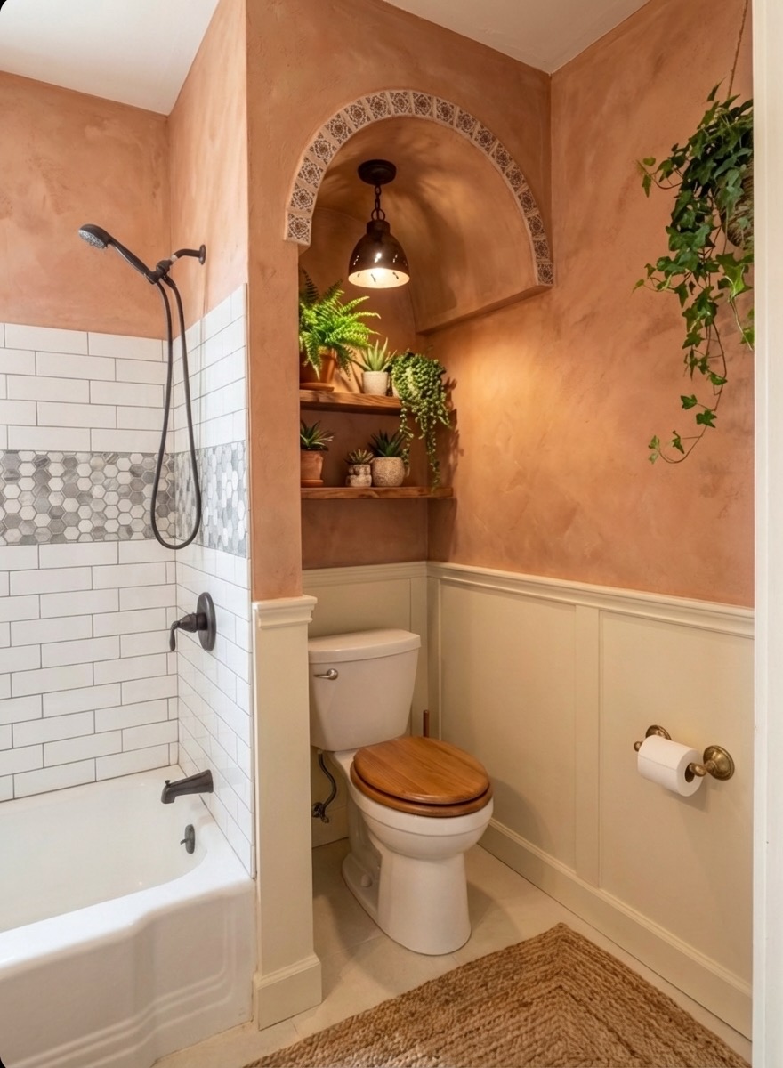 Bathroom hardware upgrade with brushed gold faucet and towel bar