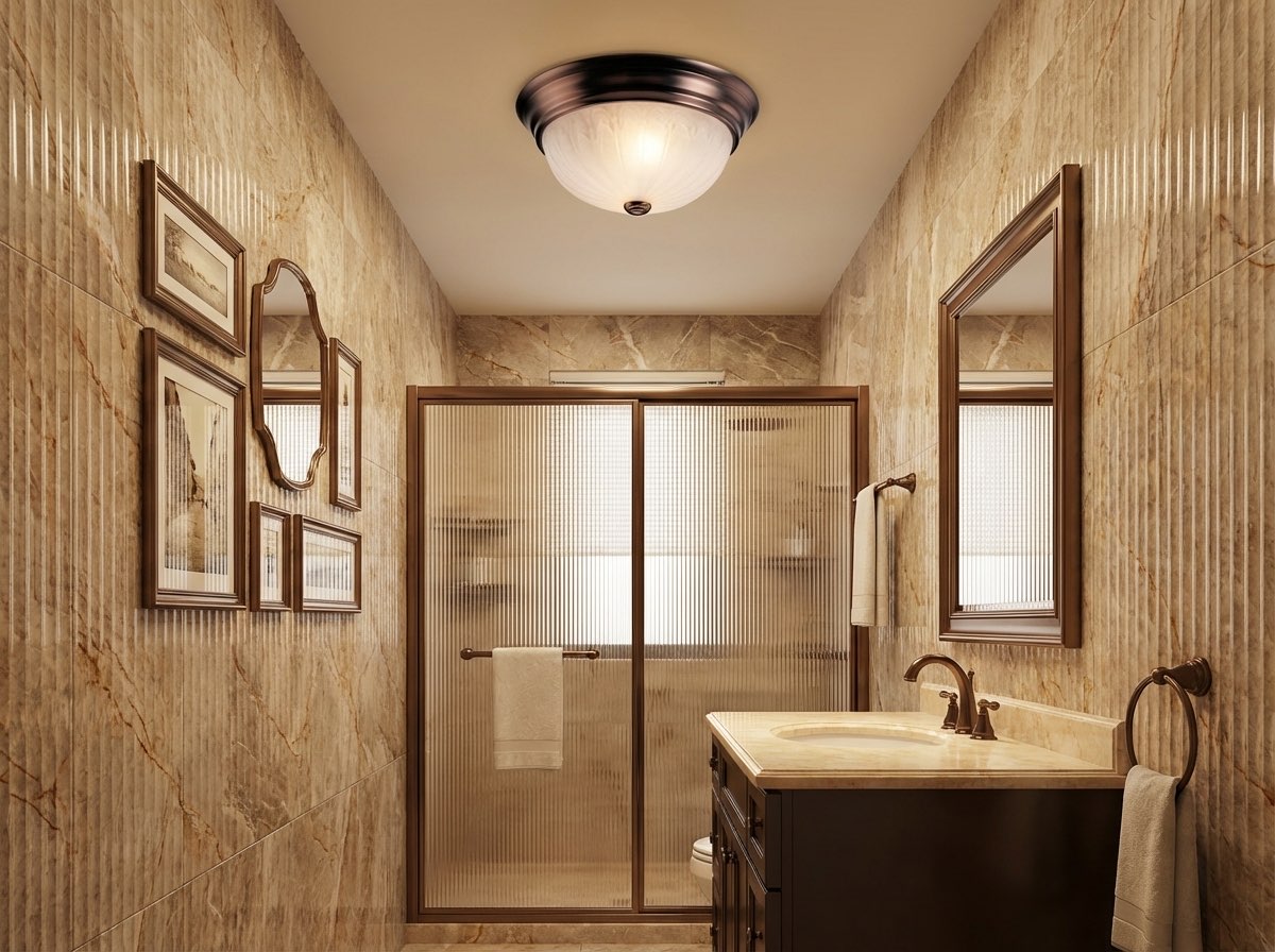 Bathroom redesigned in modern style from reference photo