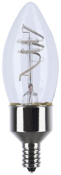 Satco Products Reminiscent™ Candelabra Base Vintage Gray Coil Filament LED Bulbs. 4W/B11/2700K/CL/120V. Clear. 2 bulbs/card, 24 cards/case.