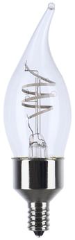 Satco Products Reminiscent™ Candelabra Base Vintage Gray Coil Filament LED Bulbs. 4W/CA11/2700K/CL/120V. Clear. 2 bulbs/card, 24 cards/case.