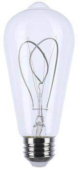 Satco Products Reminiscent™ Medium Base Vintage Gray Loop Filament LED Bulbs. 6W/ST19/2700K/CL/120V. Clear. 1 bulb/card, 24 cards/case.