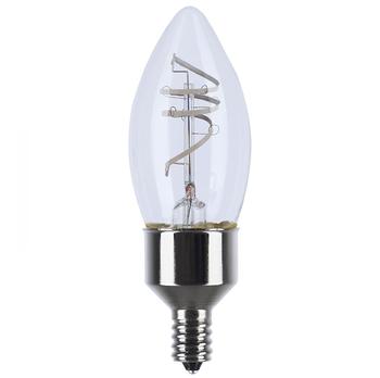 Satco Products Reminiscent™ Candelabra Base Vintage Gray Coil Filament LED Bulbs. 4W/B11/2700K/CL/120V. Clear. 24/case.