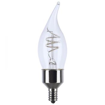 Satco Products Reminiscent™ Candelabra Base Vintage Gray Coil Filament LED Bulbs. 4W/CA11/2700K/CL/120V. Clear. 24/case.