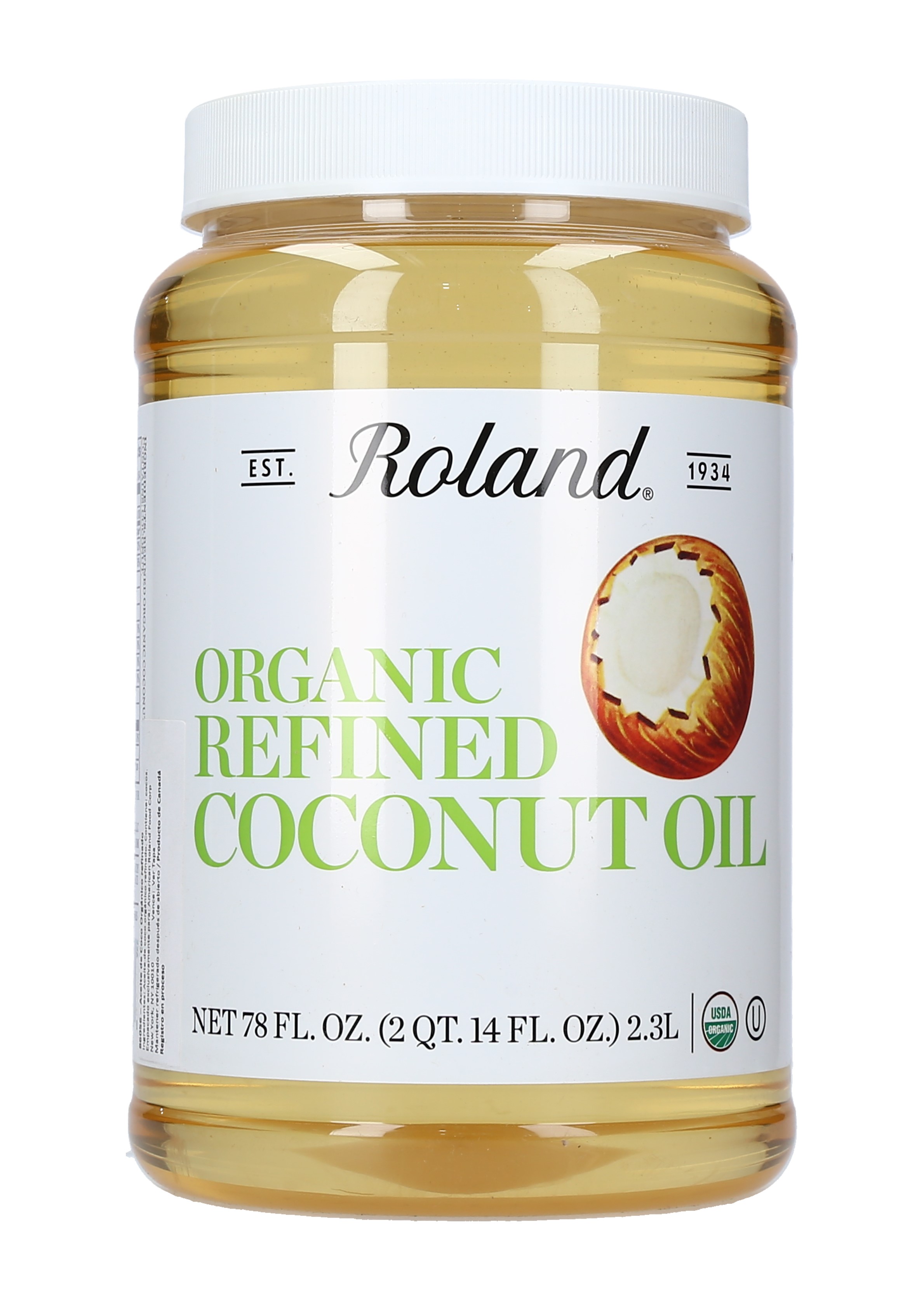 ACEITE DE COCO ORGANIC REFIN ROLAND86056 CAJA 2/78 OZ.