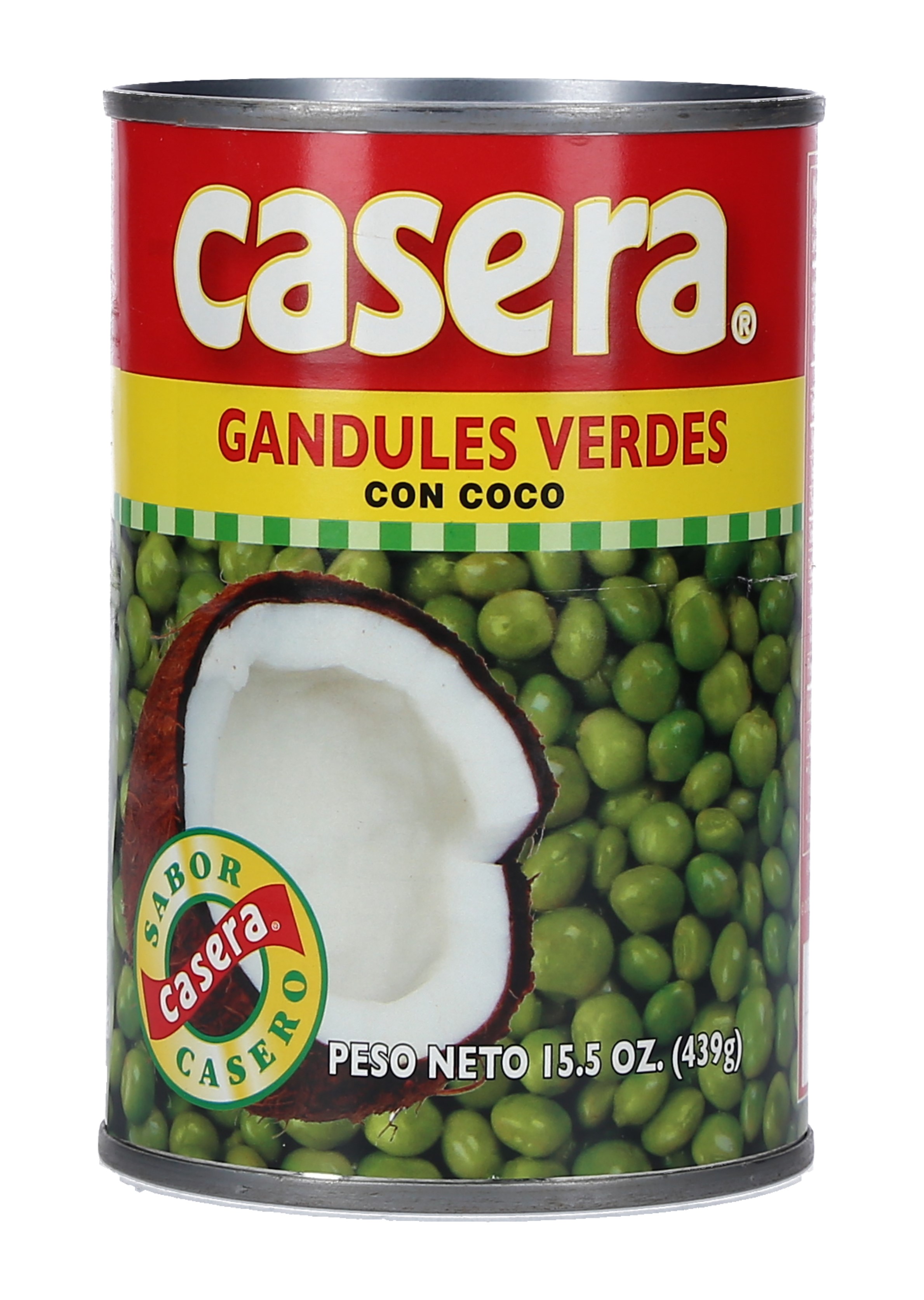 GUANDULES VERDES CON COCO CASERA CAJA 24/15 OZ.
