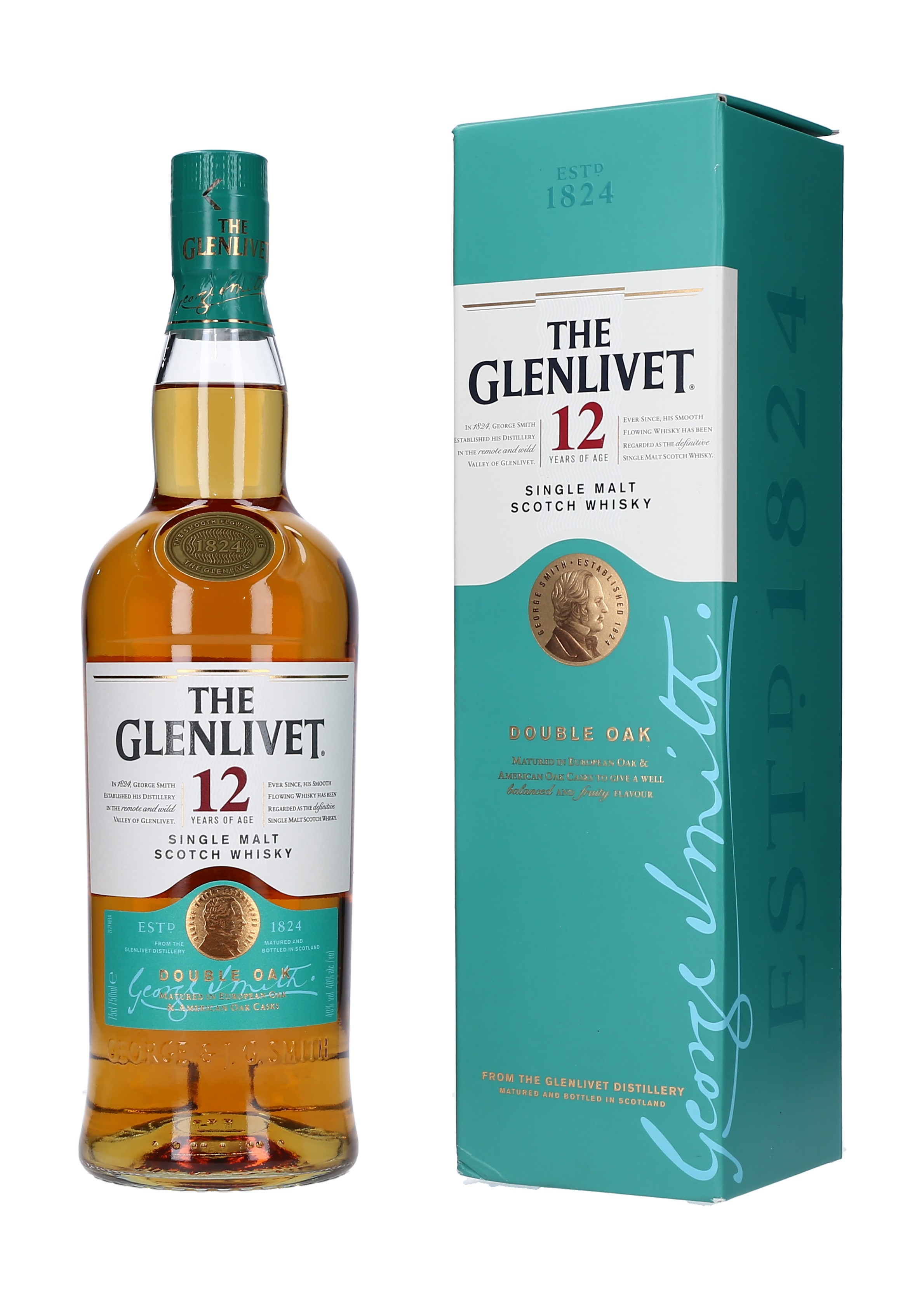 WHISKY ESC MALTA 12 AÑOS THE GLENLIVET CAJA 12/75 CL.