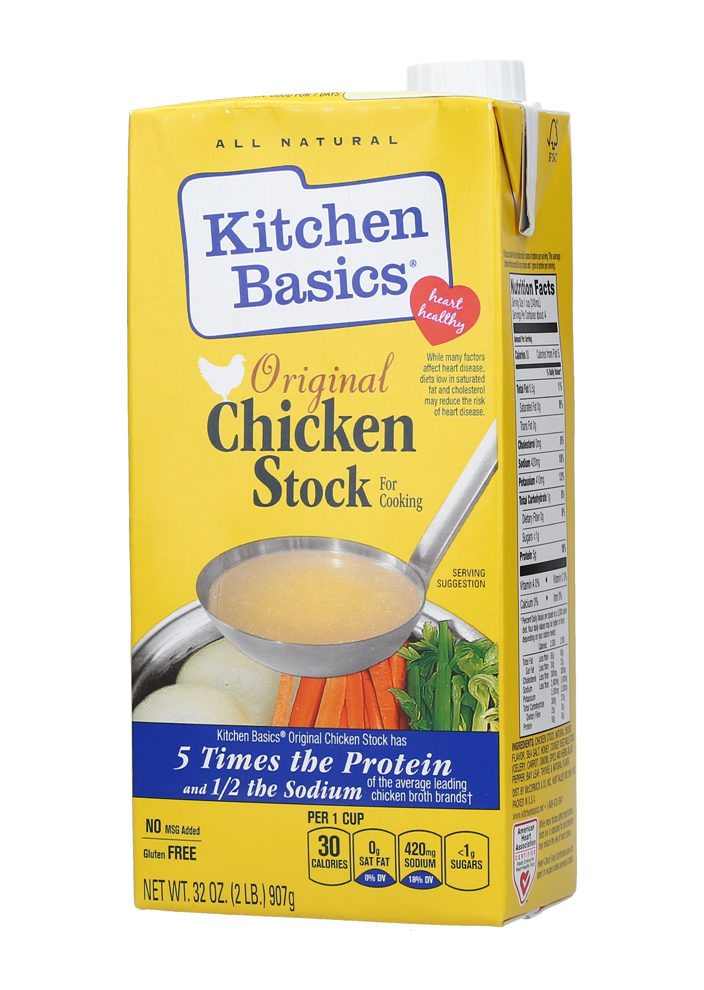 CALDO DE POLLO (CHICKEN) KITCHEN BASICS CAJA 12/32 OZ.