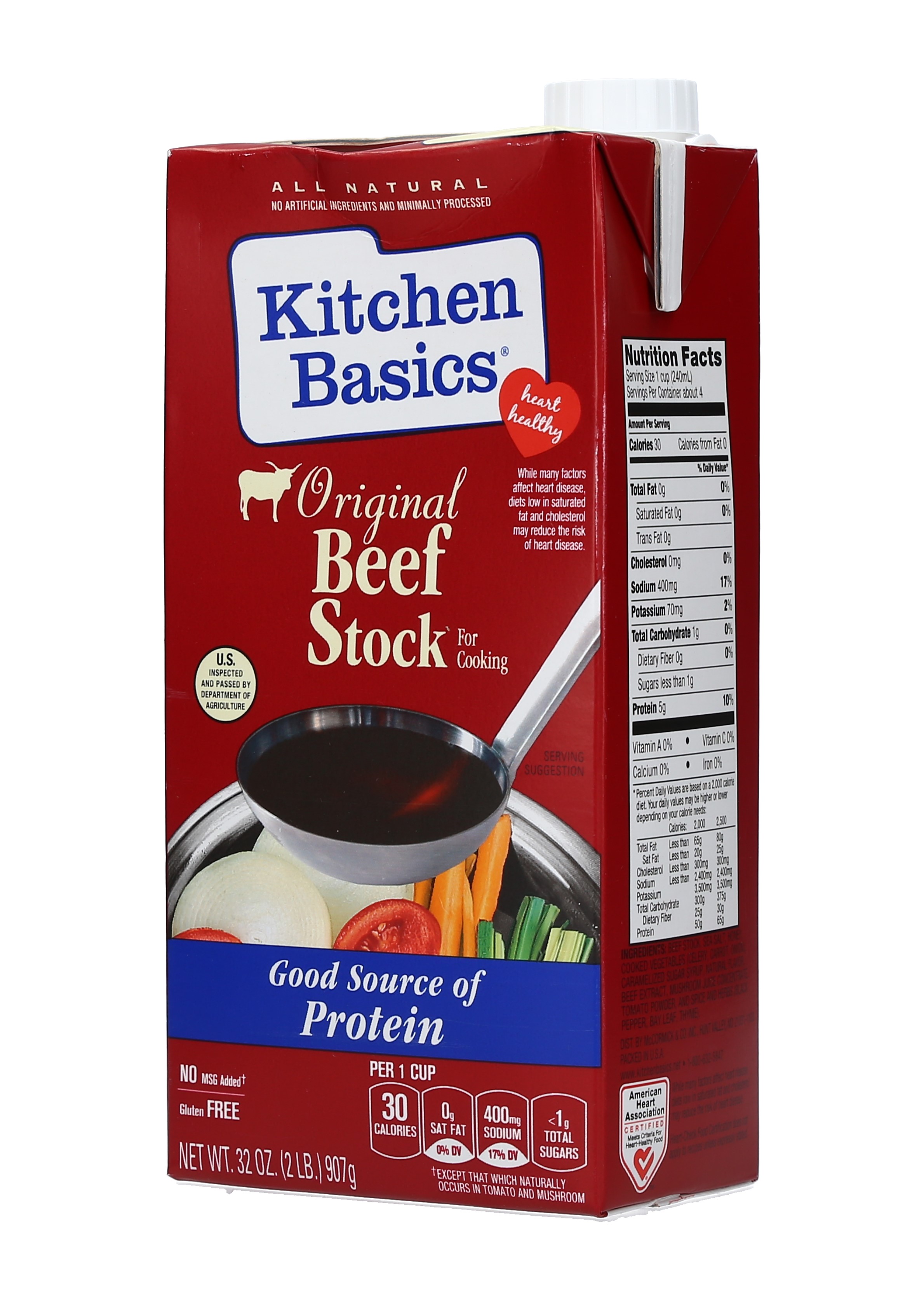 CALDO DE RES (BEEF) KITCHEN BASICS CAJA 12/32 OZ.