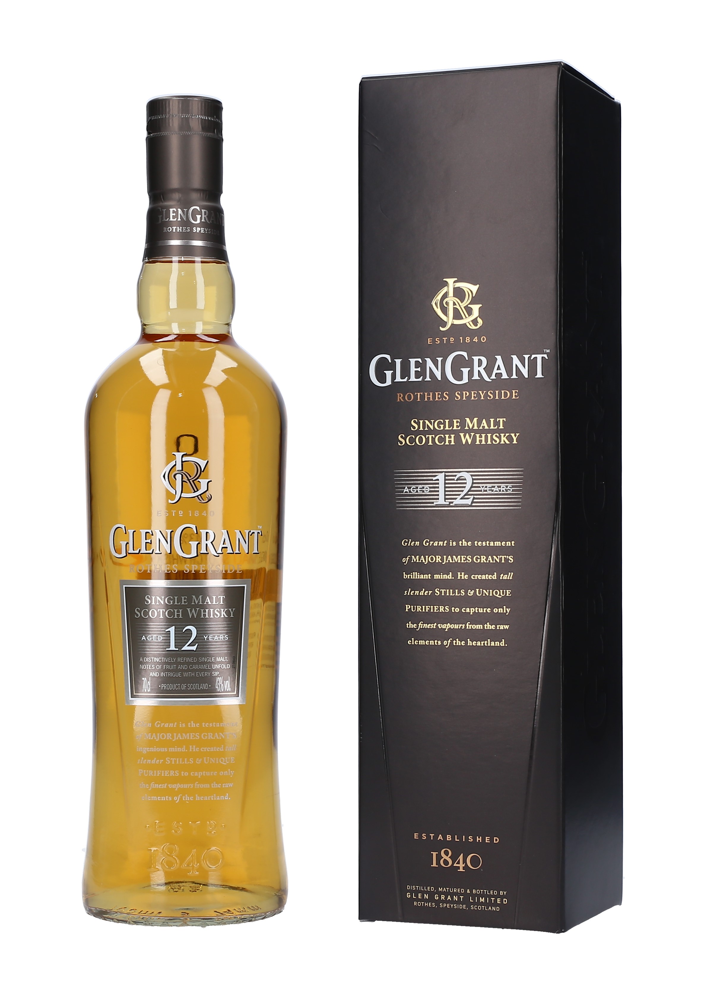 WHISKY ESCOCES MALTA 12 A¥OS GLEN GRANT CAJA 6/70 CL.