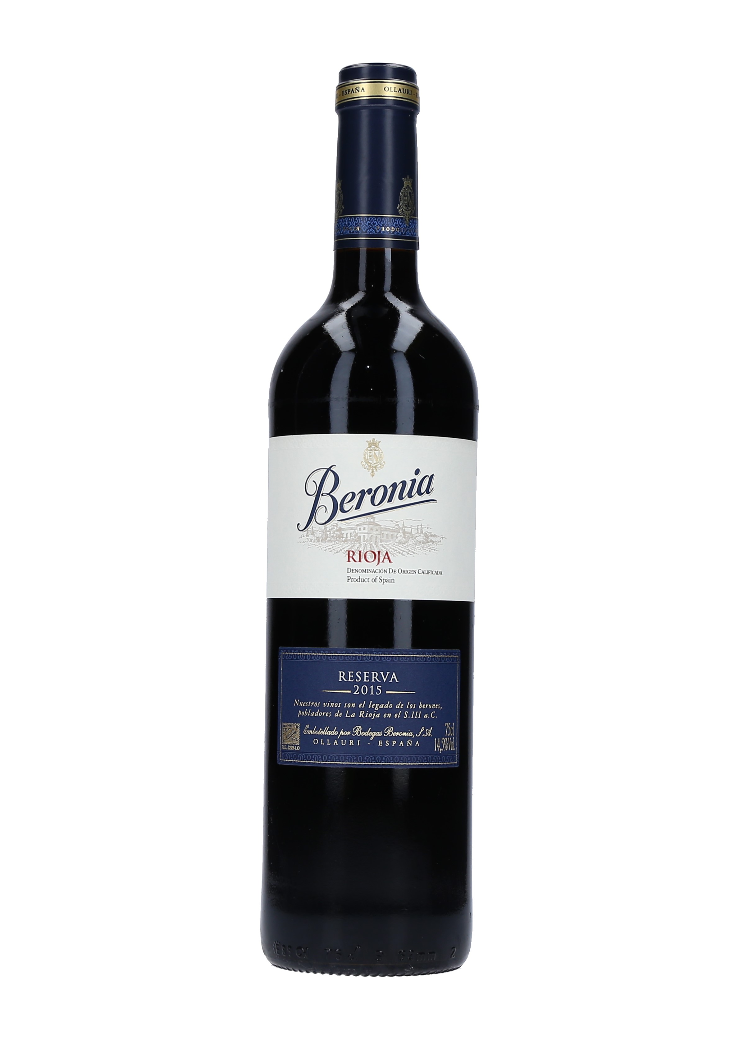 VINO TINTO RESERVA BERONIA            18 CAJA 12/75 CL.