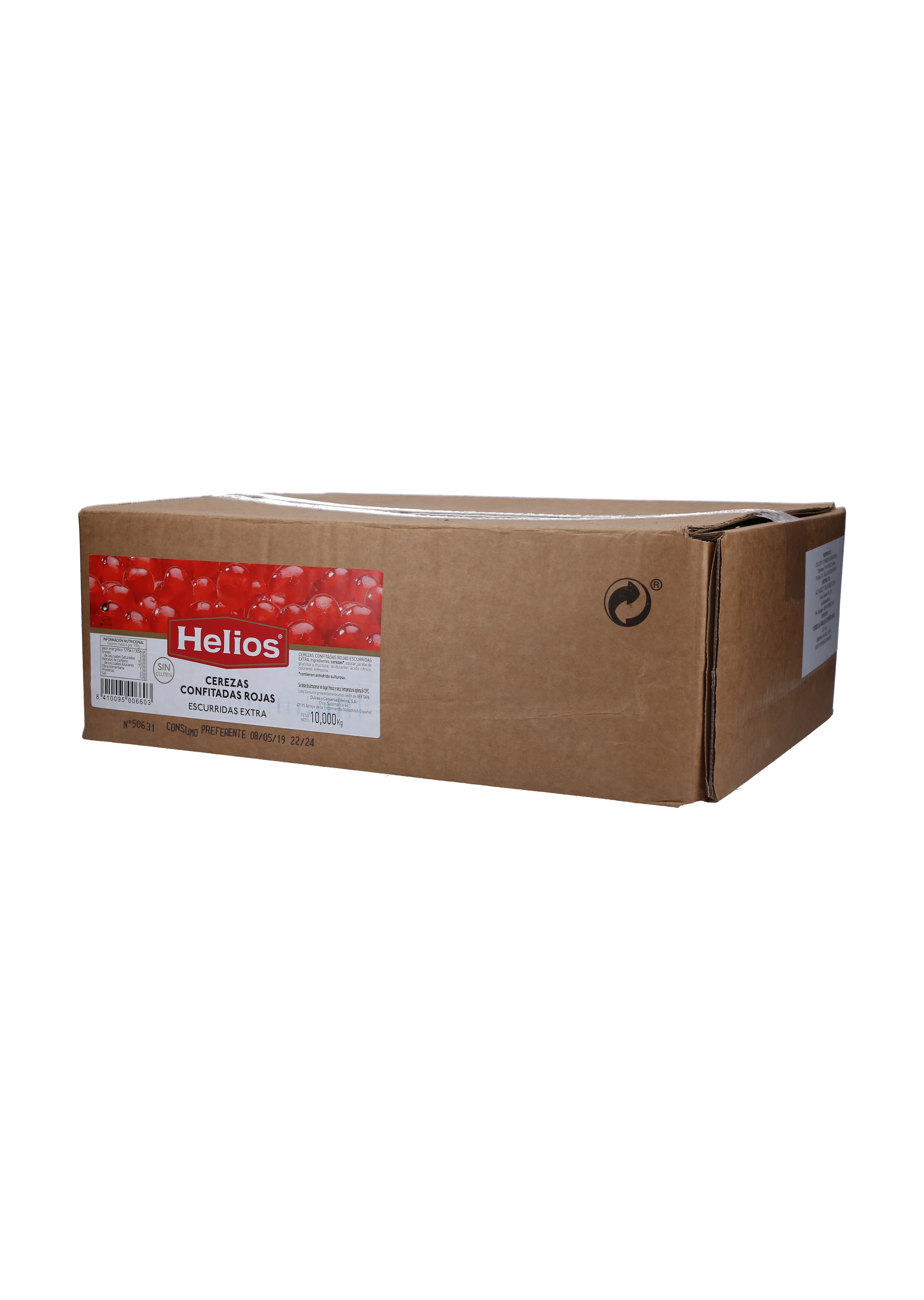 CEREZAS ROJAS CONFITADAS HELIOS CAJA 1/10 KG.